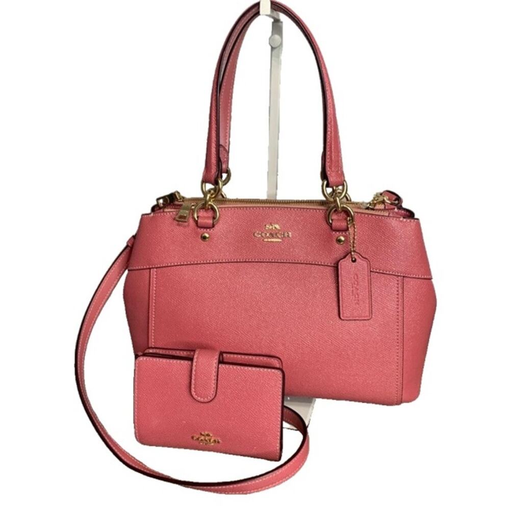 COACH Brook Carryall with Crossbody Strap Nude Pink and Matching Wallet